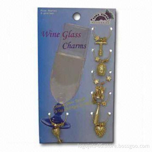 Wine Charm, Made of 3D Pewter, Customized Designs are Welcome